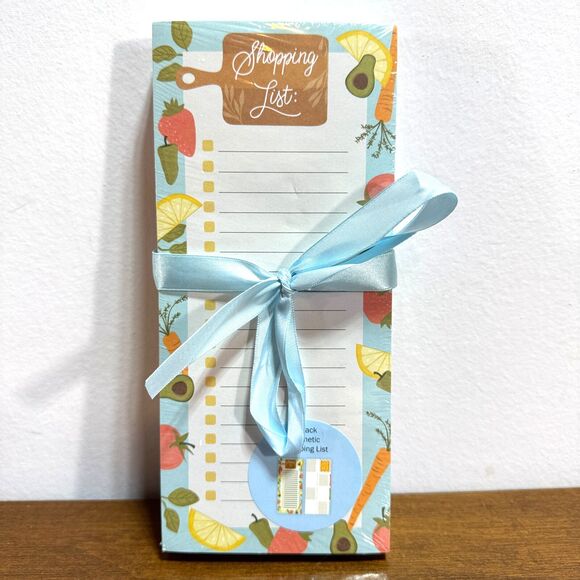 Magnetic Shopping List Pad and Menu Planning 100 Sheets 4x9 Fiddlestix Magnet - Picture 1 of 3